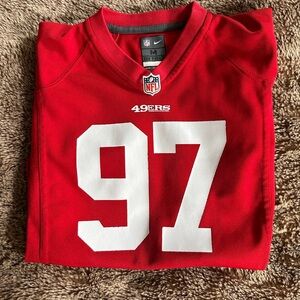Red 49ers Jersey with Number 97